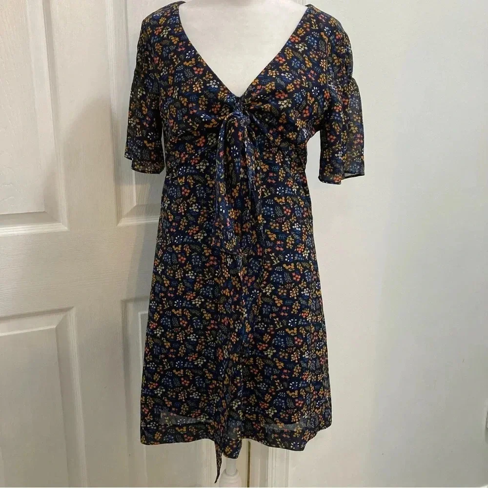 Madewell Cross-Front Mini Dress in Garden Party